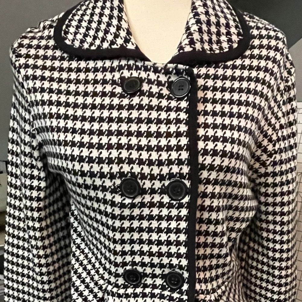 Houndstooth double breasted jacket/sweater M